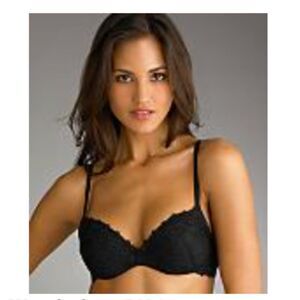 Wonderbra 7624 Push‎ Up Extravagance Embroidered Black Bra Size 34D
